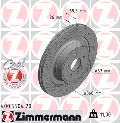 ZIMMERMANN ZIM400.5504.20 féktárcsa