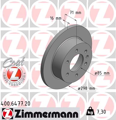 ZIMMERMANN 400.6477.20 Féktárcsa