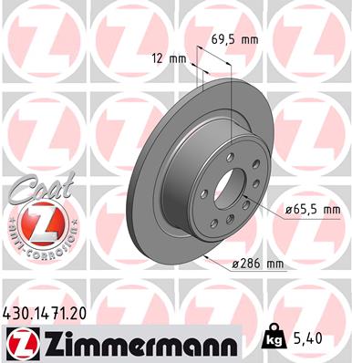 ZIMMERMANN ZIM430.1471.20 féktárcsa