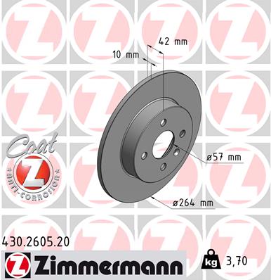 ZIMMERMANN 430.2605.20 Féktárcsa