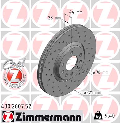 ZIMMERMANN ZIM430.2607.52 féktárcsa