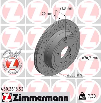 ZIMMERMANN ZIM430.2613.52 féktárcsa