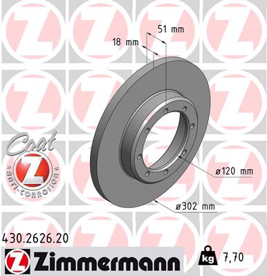 ZIMMERMANN ZIM430.2626.20 féktárcsa