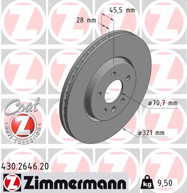 ZIMMERMANN ZIM430.2646.20 féktárcsa