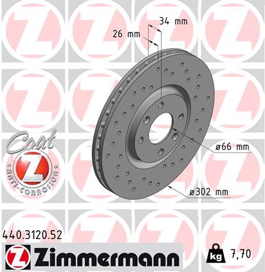 ZIMMERMANN ZIM440.3120.52 féktárcsa