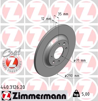 ZIMMERMANN ZIM440.3126.20 féktárcsa