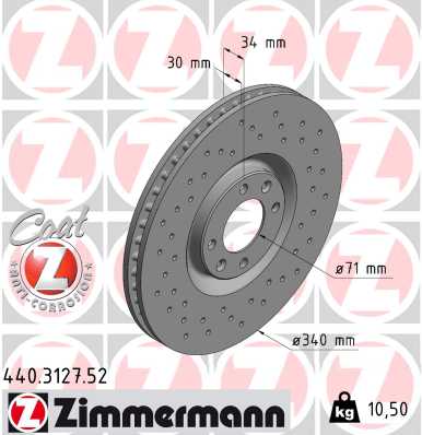 ZIMMERMANN ZIM440.3127.52 féktárcsa