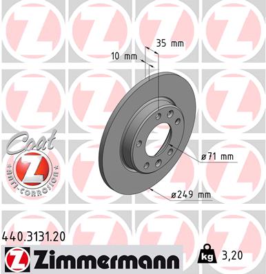 ZIMMERMANN 440.3131.20 Féktárcsa