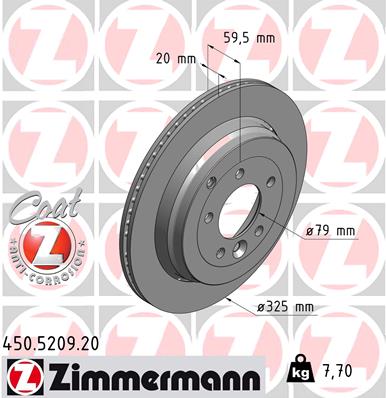 ZIMMERMANN ZIM450.5209.20 féktárcsa