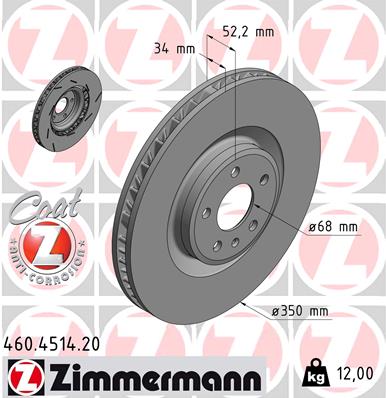 ZIMMERMANN ZIM460.4514.20 féktárcsa