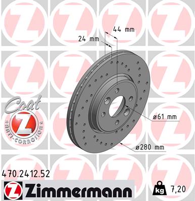 ZIMMERMANN ZIM470.2412.52 féktárcsa