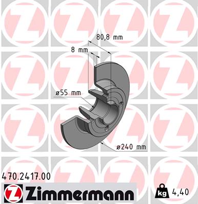 ZIMMERMANN 470.2417.00 Féktárcsa