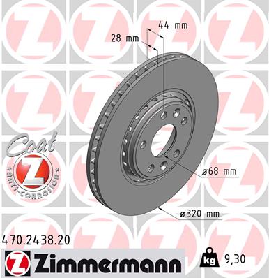 ZIMMERMANN ZIM470.2438.20 féktárcsa