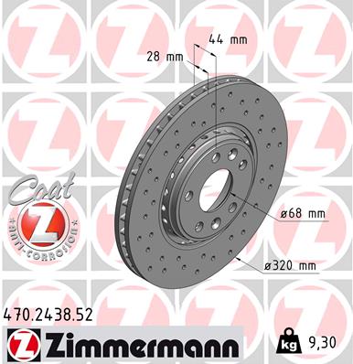 ZIMMERMANN ZIM470.2438.52 féktárcsa