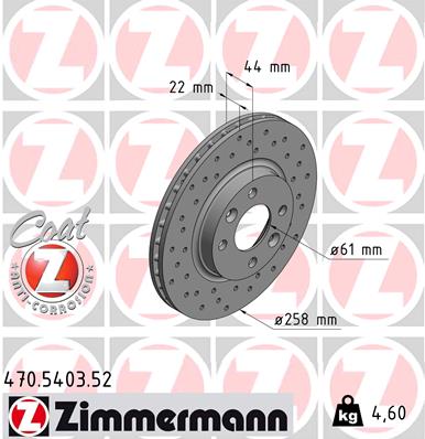 ZIMMERMANN 254466 470.5403.52 - Féktárcsa