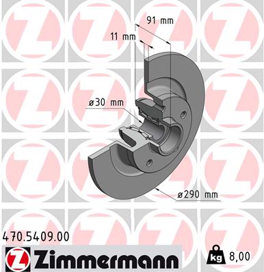 ZIMMERMANN ZIM470.5409.00 féktárcsa