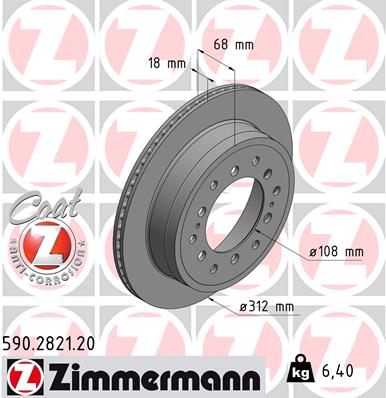 ZIMMERMANN ZIM590.2821.20 féktárcsa