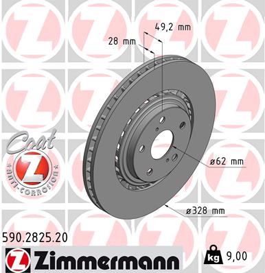 ZIMMERMANN ZIM590.2825.20 féktárcsa