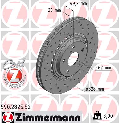 ZIMMERMANN ZIM590.2825.52 féktárcsa