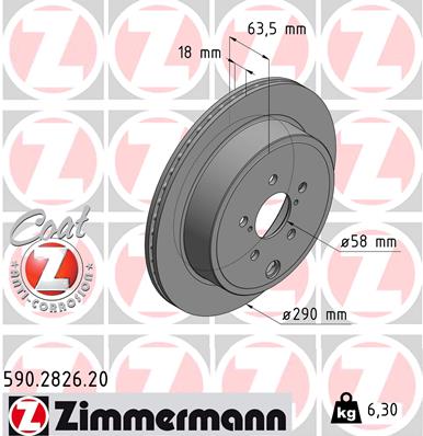 ZIMMERMANN ZIM590.2826.20 féktárcsa