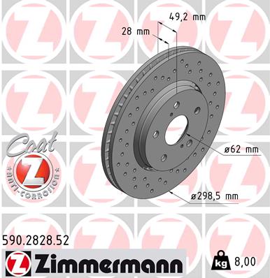 ZIMMERMANN ZIM590.2828.52 féktárcsa