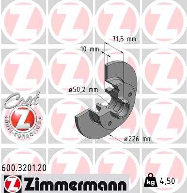 ZIMMERMANN ZIM600.3201.20 féktárcsa