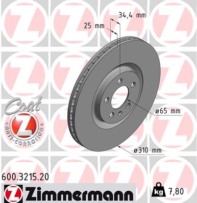 ZIMMERMANN ZIM600.3215.20 féktárcsa