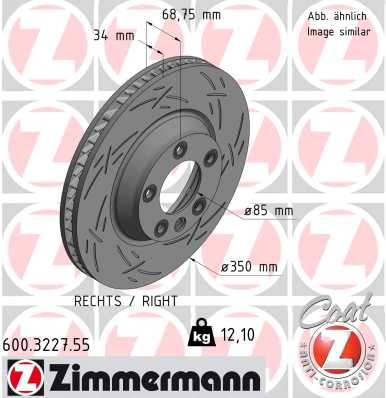 ZIMMERMANN 600.3227.55 Féktárcsa