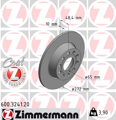 ZIMMERMANN 600.3241.20 Féktárcsa