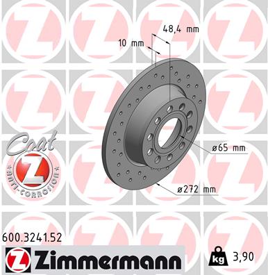 ZIMMERMANN 254488 600.3241.52 - Féktárcsa