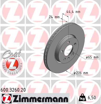 ZIMMERMANN ZIM600.3260.20 féktárcsa