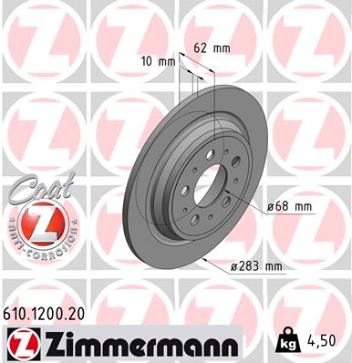 ZIMMERMANN ZIM610.1200.20 féktárcsa