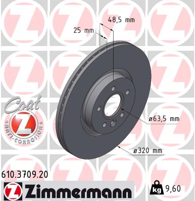 ZIMMERMANN ZIM610.3709.20 féktárcsa