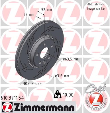 ZIMMERMANN ZIM610.3711.54 féktárcsa