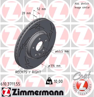 ZIMMERMANN ZIM610.3711.55 féktárcsa