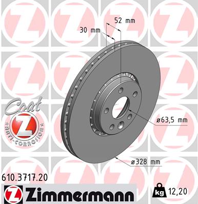 ZIMMERMANN ZIM610.3717.20 féktárcsa