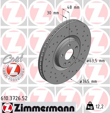 ZIMMERMANN ZIM610.3726.52 féktárcsa