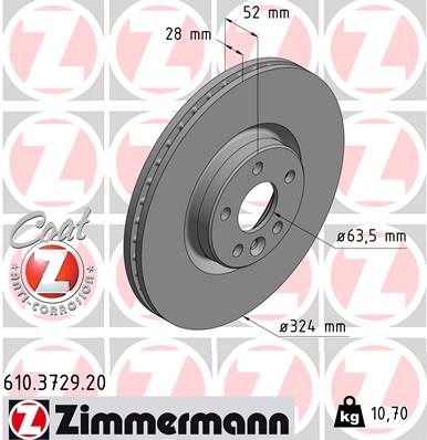 ZIMMERMANN ZIM610.3729.20 féktárcsa