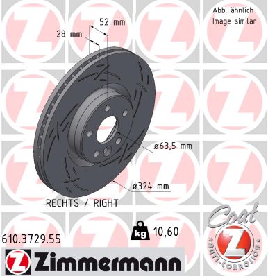 ZIMMERMANN ZIM610.3729.55 féktárcsa