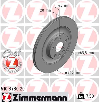 ZIMMERMANN ZIM610.3730.20 féktárcsa