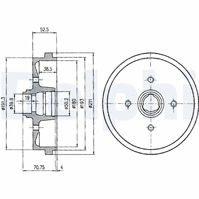 DELPHI DLP BF96 Fékdob