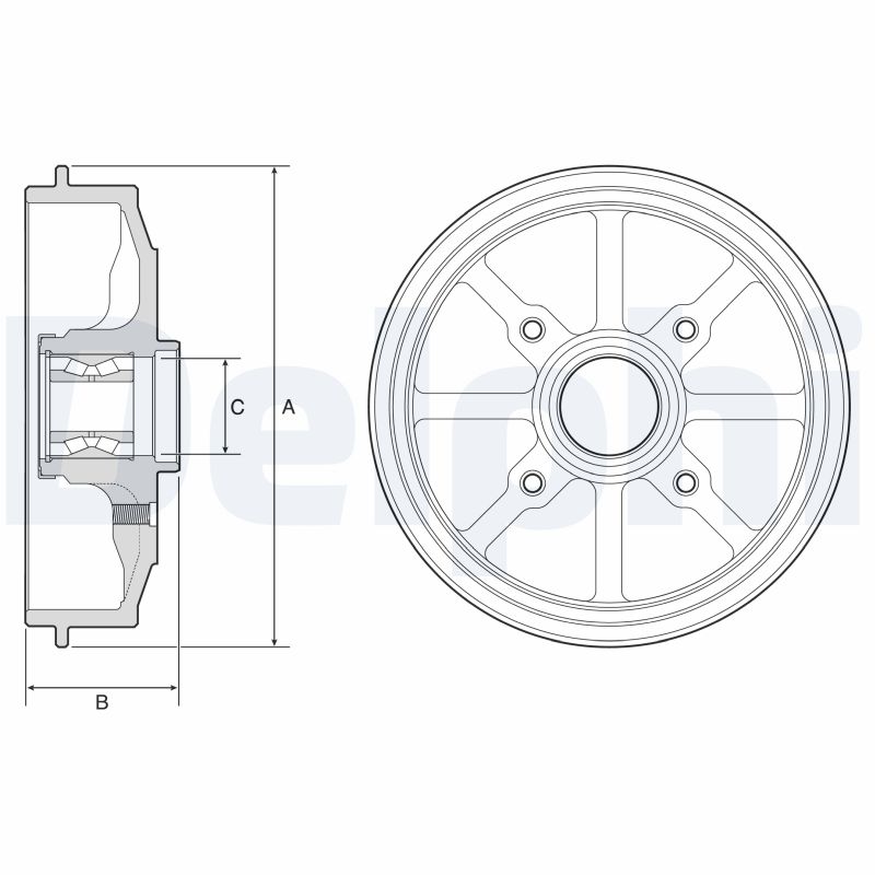 DELPHI 1018852041 BFR484 - fékdob