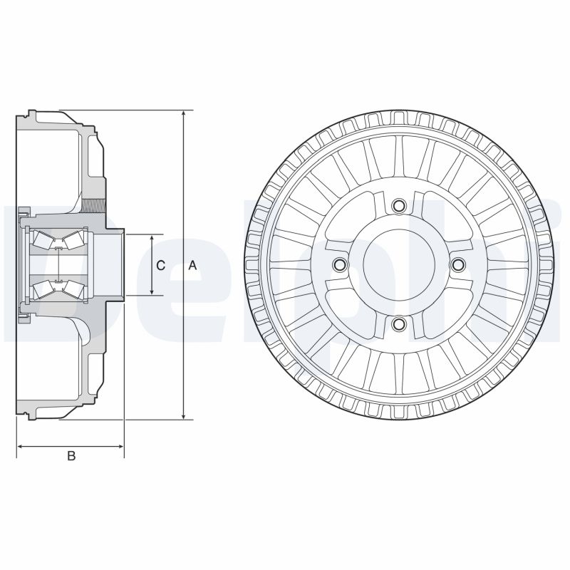 DELPHI BFR621 BFR621 TAMBUR FRANA (CU RULMENT) LIVRABIL NUMAI PE