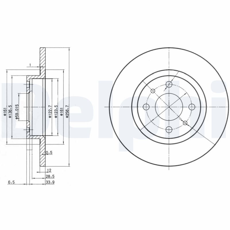 DELPHI BG2411 Féktárcsa (Ár 2db-ra) 1db rendelése=2db tárcsa