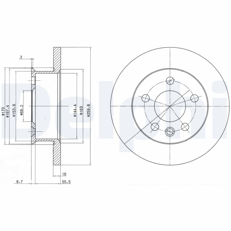 DELPHI BG2716 Féktárcsa (Ár 2db-ra) 1db rendelése=2db tárcsa