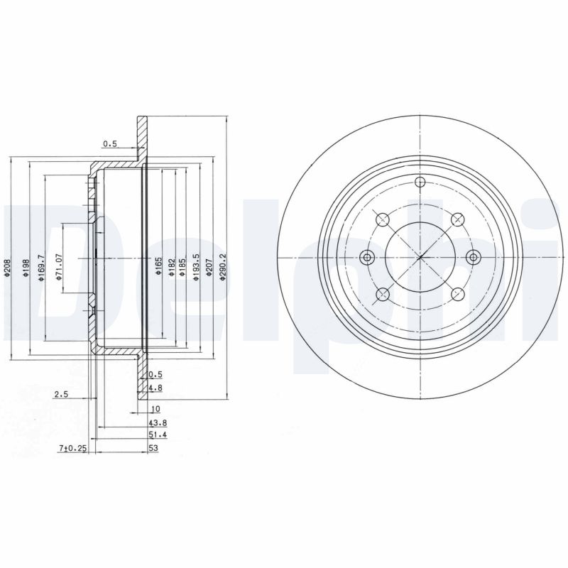 DELPHI BG2873 Féktárcsa (Ár 2db-ra) 1db rendelése=2db tárcsa