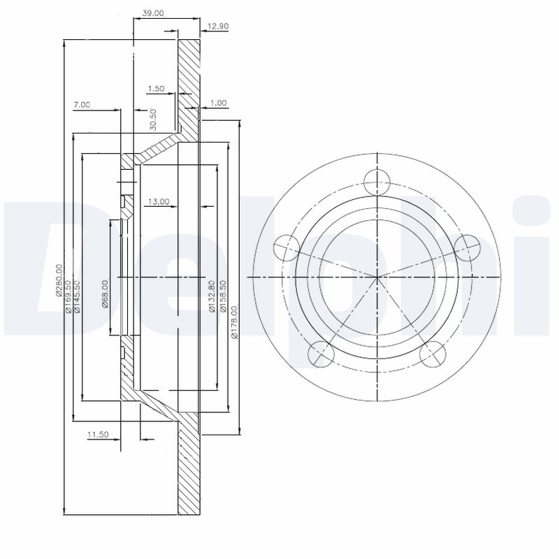 DELPHI DLP BG2987 Féktárcsa