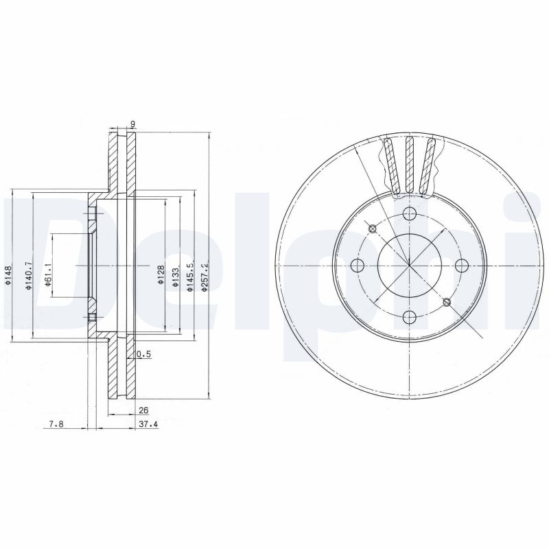 DELPHI DLP BG3124 Féktárcsa