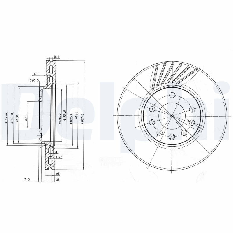 DELPHI BG3142 Féktárcsa (Ár 2db-ra) 1db rendelése=2db tárcsa