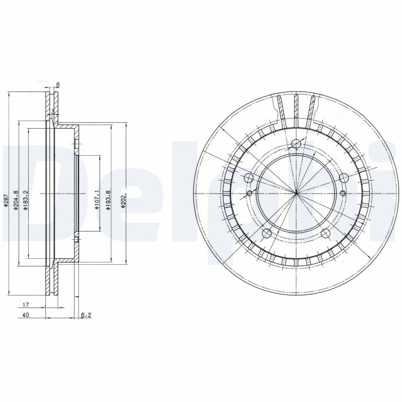 DELPHI DLP BG3158 Féktárcsa